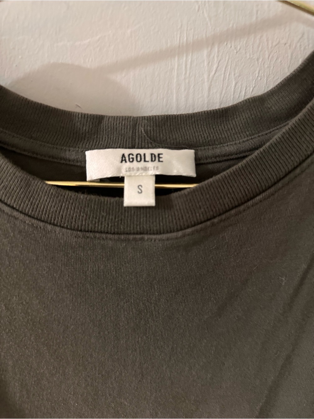 Agolde Charcoal Boxy Crop Britt Tee - Picture 2 of 5